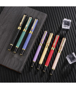 Textured Wrinkle Metal Pen - Unique Finish Ballpoint Pen for Signature & Writing