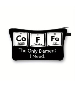 Zipper Pouch, Periodic Table of Elements Design - Large Capacity Portable Cosmetic & Toiletry Bag, Fashion Travel Organizer