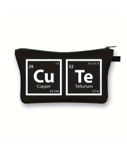 Zipper Pouch, Periodic Table of Elements Design - Large Capacity Portable Cosmetic & Toiletry Bag, Fashion Travel Organizer