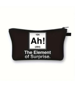 Zipper Pouch, Periodic Table of Elements Design - Large Capacity Portable Cosmetic & Toiletry Bag, Fashion Travel Organizer